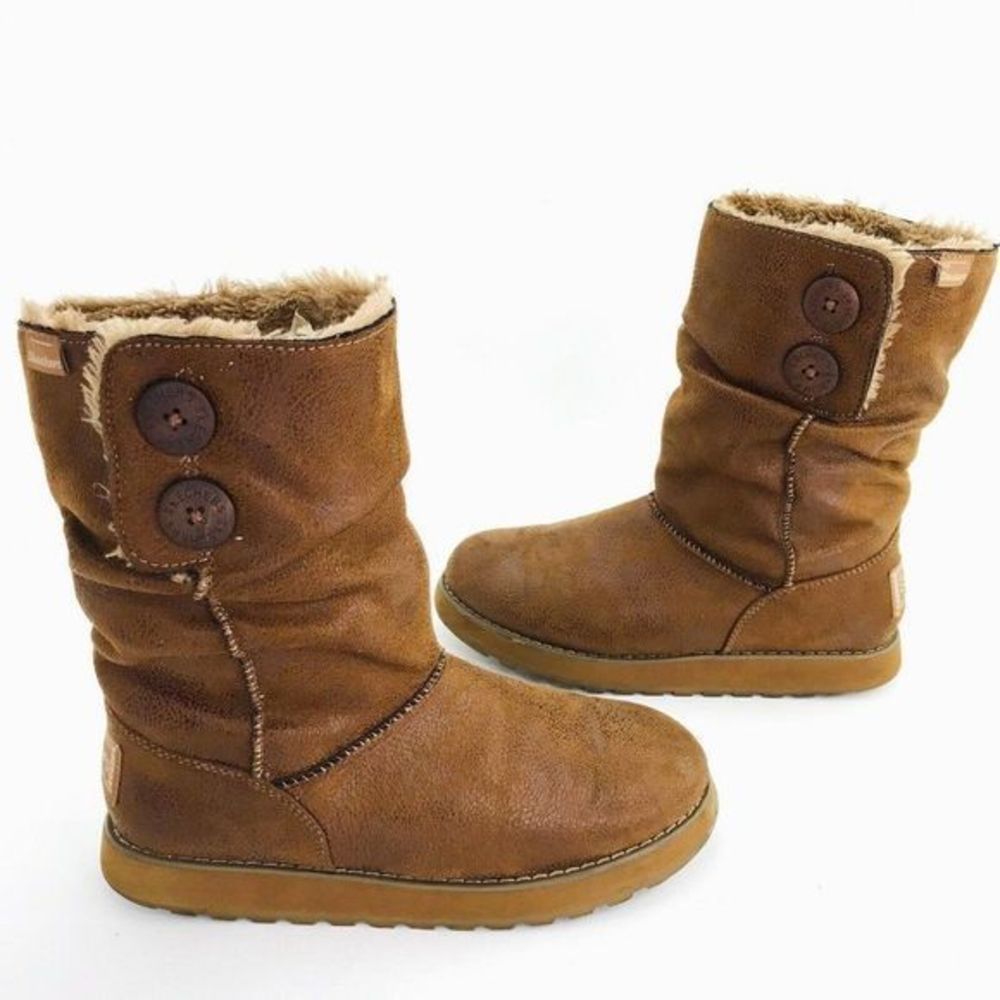 Skechers Australia Keepsakes Womens Size 6.5 Brown Faux Fur Winter Slouch Boots‎